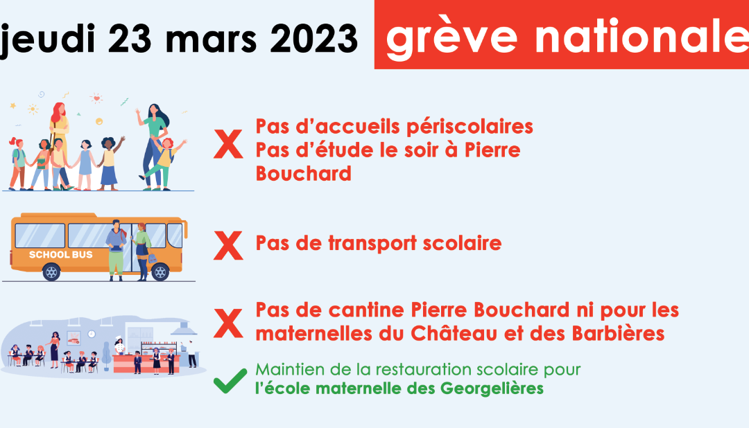 Grève nationale du jeudi 23 mars 2023